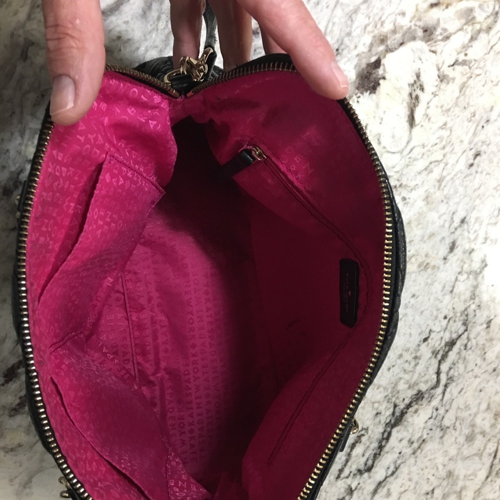 Kate Spade Astor Court Black quilted leather